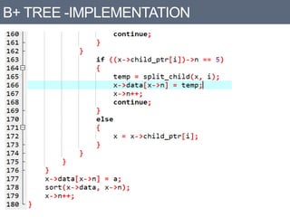 B+ TREE -IMPLEMENTATION
 