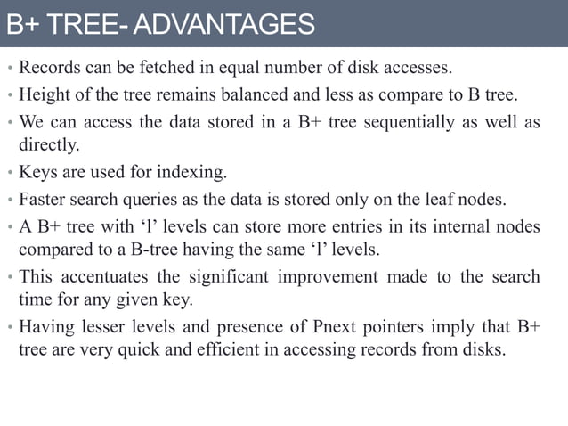 B+ trees and height balance tree | PPTX