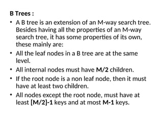 B Trees (M-way Trees) Data Structure.ppt