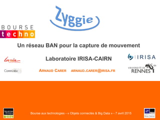 Un réseau BAN pour la capture de mouvement
Laboratoire IRISA-CAIRN
ARNAUD CARER ARNAUD.CARER@IRISA.FR
Bourse aux technologies - « Objets connectés & Big Data » - 7 avril 2015
 
