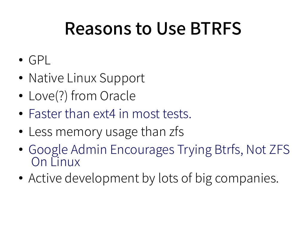 Introduction to BTRFS and ZFS