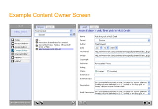 Example Content Owner Screen
 