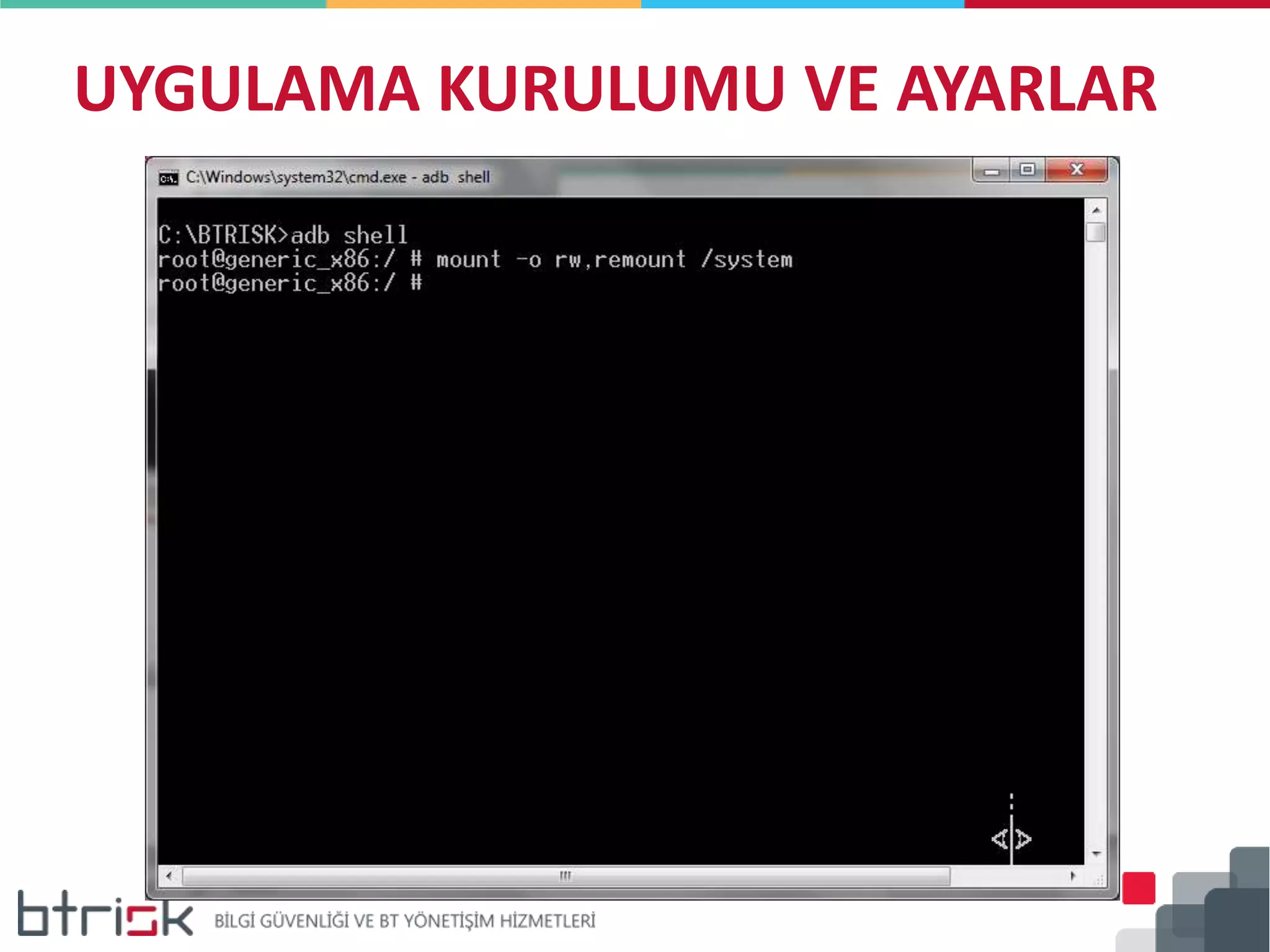 UYGULAMA KURULUMU VE AYARLAR
 