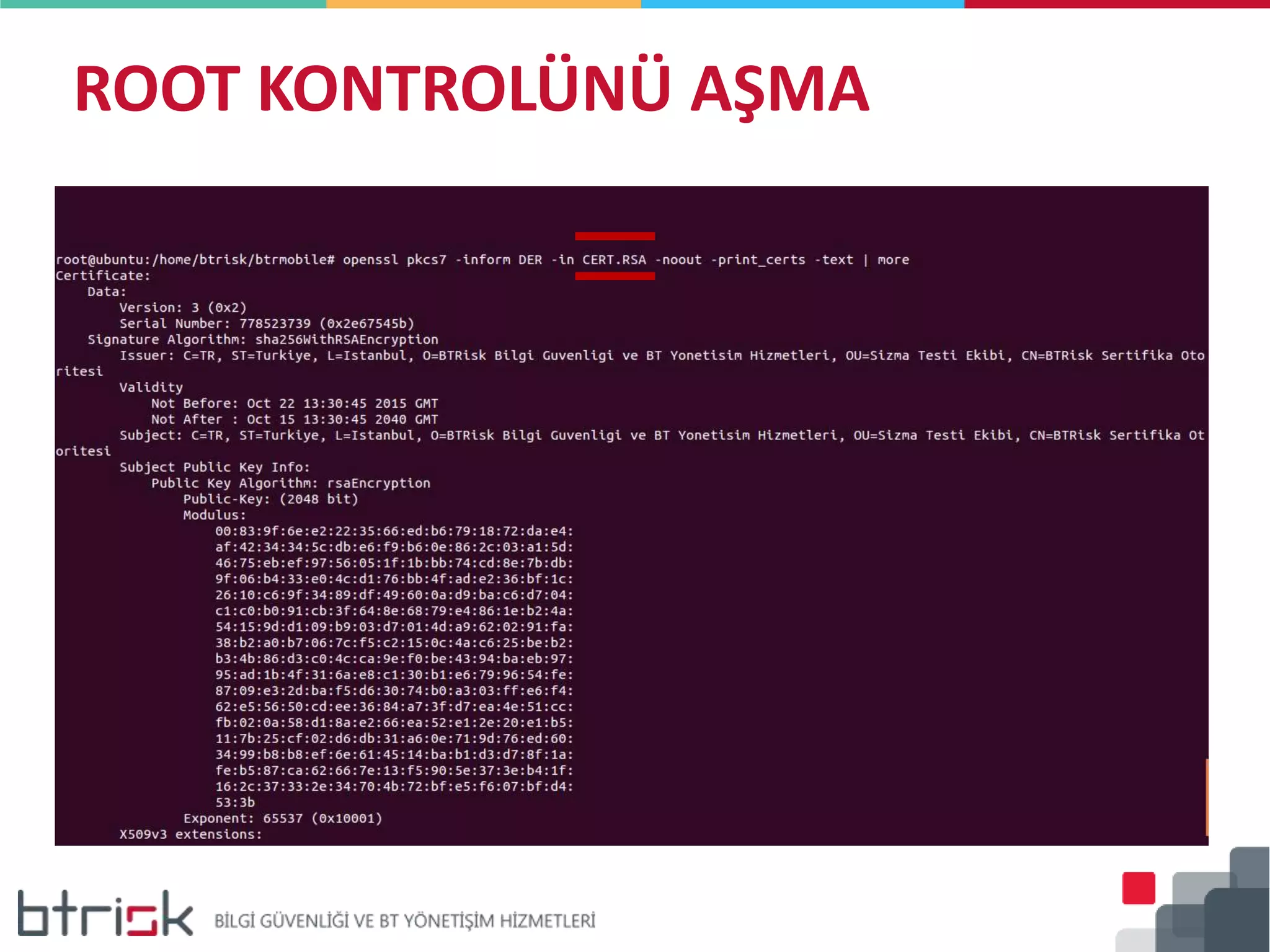 ROOT KONTROLÜNÜ AŞMA
 