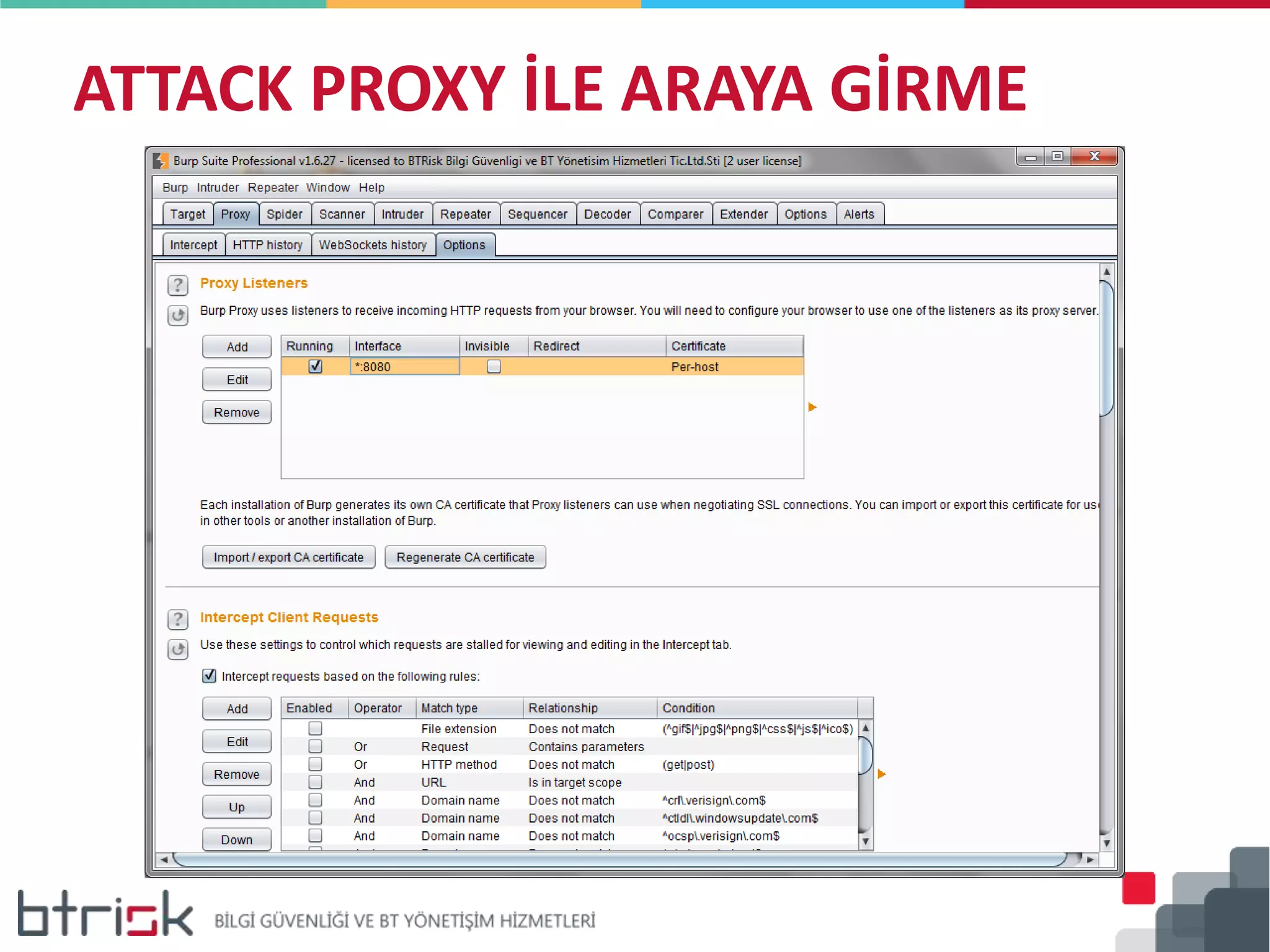 ATTACK PROXY İLE ARAYA GİRME
 
