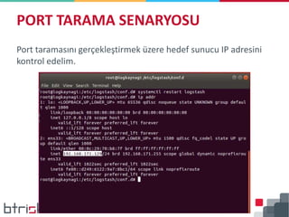 Port taramasını gerçekleştirmek üzere hedef sunucu IP adresini
kontrol edelim.
PORT TARAMA SENARYOSU
 