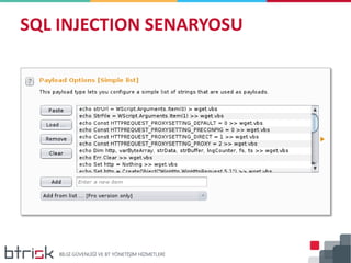 SQL INJECTION SENARYOSU
 