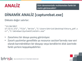 BTRisk Zararlı Yazılım Analizi Eğitimi Sunumu - Bölüm 1 | PPTX