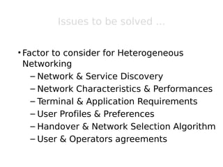 Approach to handover in heterogeneous Network