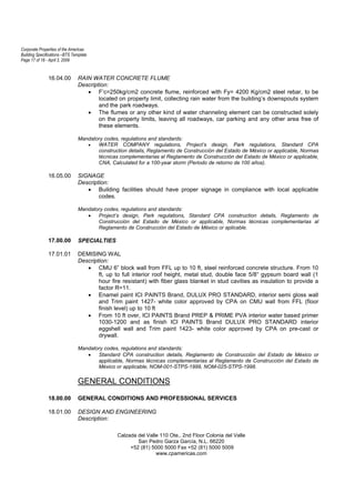 Corporate Properties of the Americas
Building Specifications –BTS Template
Page 17 of 18 - April 3, 2009


               ...
