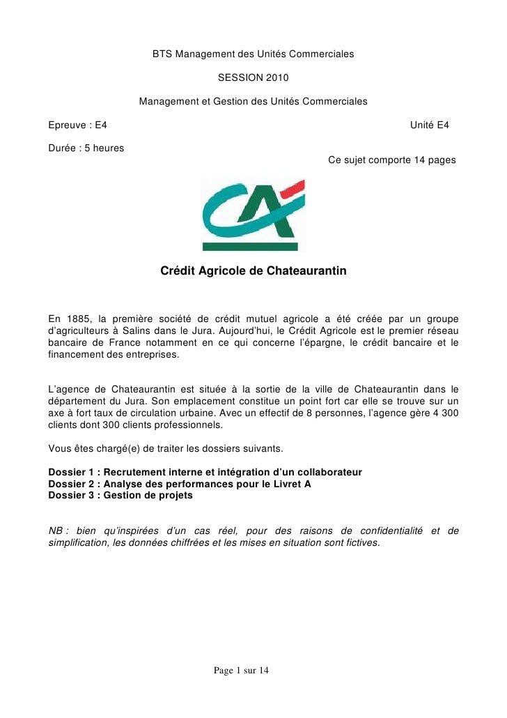Bts Muc Management Et Gestion Des Unites Commerciales 20101 - 