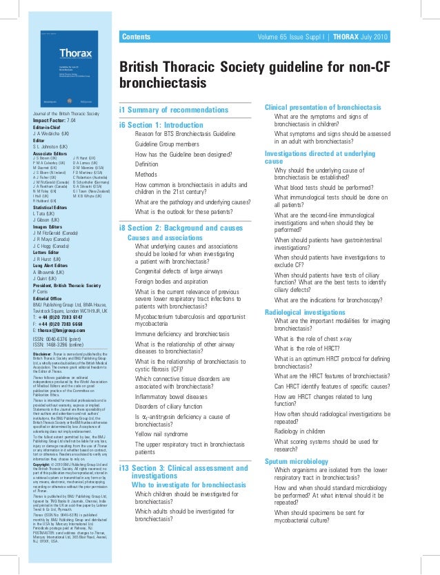 Bts Bronchiectasis Guideline