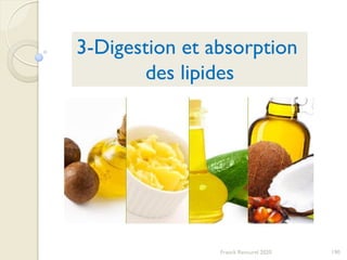 190Franck Rencurel 2020
3-Digestion et absorption
des lipides
 