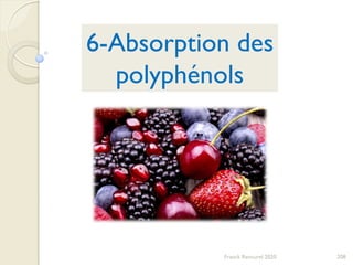 208Franck Rencurel 2020
6-Absorption des
polyphénols
 