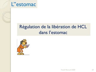 Franck Rencurel 2020 64
Régulation de la libération de HCL
dans l’estomac
L’’estomac
 