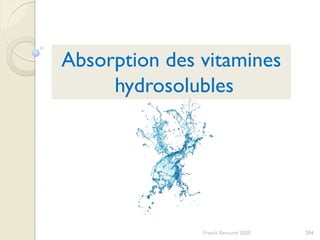 204Franck Rencurel 2020
Absorption des vitamines
hydrosolubles
 