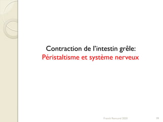 Franck Rencurel 2020 99
Contraction de l’intestin grêle:
Péristaltisme et système nerveux
 