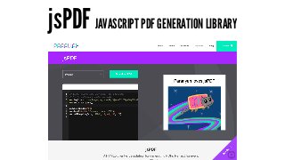 jsPDF JAVASCRIPT PDF GENERATION LIBRARY 
 