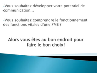 Le BTS Gestion de la PME 