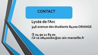 BTS MCO lycée de l'Arc - 84100 ORANGE