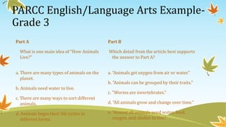 Parcc Question Example Back to School Night Presentation for Grade 3 | PPTX