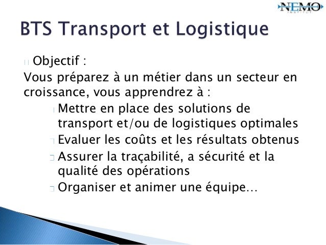 Bts Transport Et Prestation Logistique Page De Garde BTS Transport et Prestations Logistiques