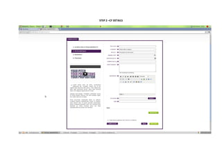 STEP 2 –CF DETAILS
 