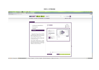 STEP 6 – CF PREVIEW
 