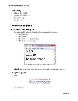 nhập xuất file 2 c++ | PDF