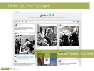 Unir
59
Unire i puntini: tagboard
Ne[x]t Tourism
internet come il Luminol
 