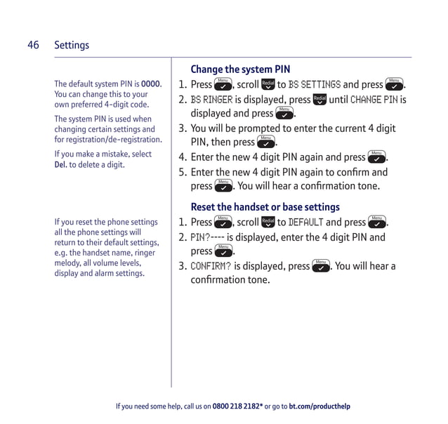 BT XD56 Digital Cordless Phone User Guide