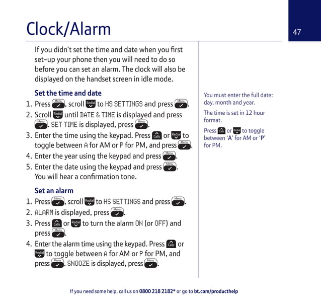 BT XD56 Digital Cordless Phone User Guide