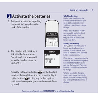 Bt Xd56 Digital Cordless Phone User Guide