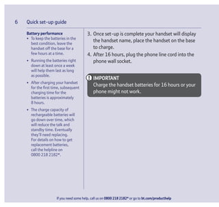 Bt Xd56 Digital Cordless Phone User Guide