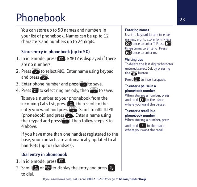Bt Xd56 Digital Cordless Phone User Guide Bt Xd56 Digital Cordless Phone User Guide