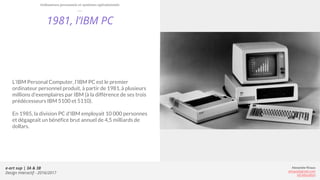 e-art sup | 3A & 3B
Design Interactif - 2016/2017
Alexandre Rivaux
arivaux@gmail.com
ixd.education
1981, l’IBM PC
L’IBM Pe...