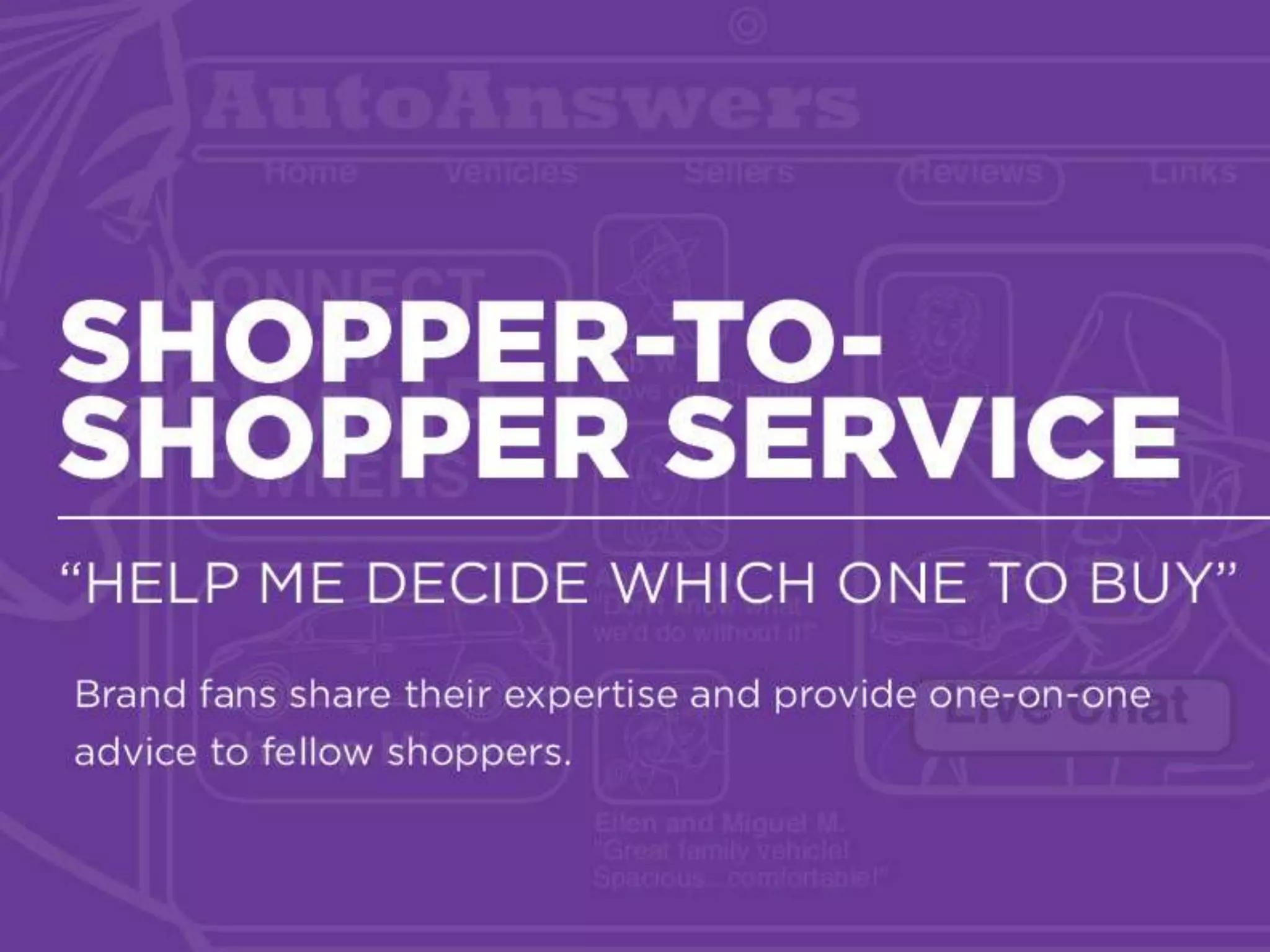 Meta-Library
By tapping into the wealth of online information by leveraging image
recognition search and augmented reality to present detailed information and
contextual relevance, users are able to use information without being tied to
a specific medium or behavior.
“HELP ME DECIDE WHICH ONE TO
BUY”
 