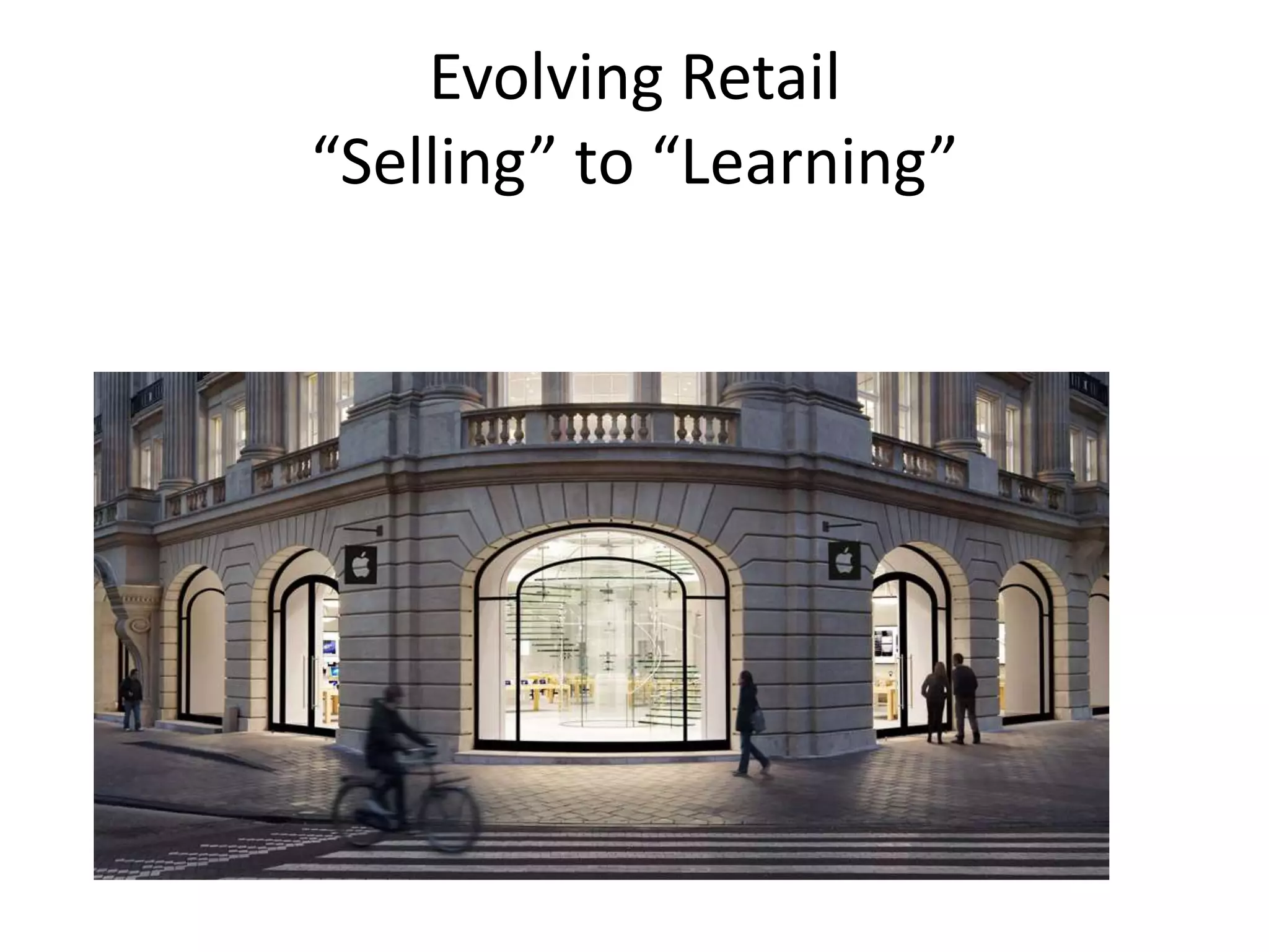 Evolving Retail
“Selling” to “Learning”
 