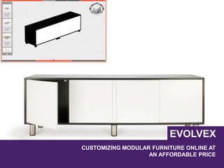 CUSTOMIZING MODULAR FURNITURE ONLINE AT
AN AFFORDABLE PRICE
EVOLVEX
 