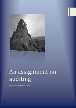 An assignment on
auditing
[Type the document subtitle]
 