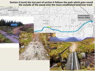 Section 4 (cont) the last part of section 4 follows the path which goes round the outside of the wood onto the more established landrover track  