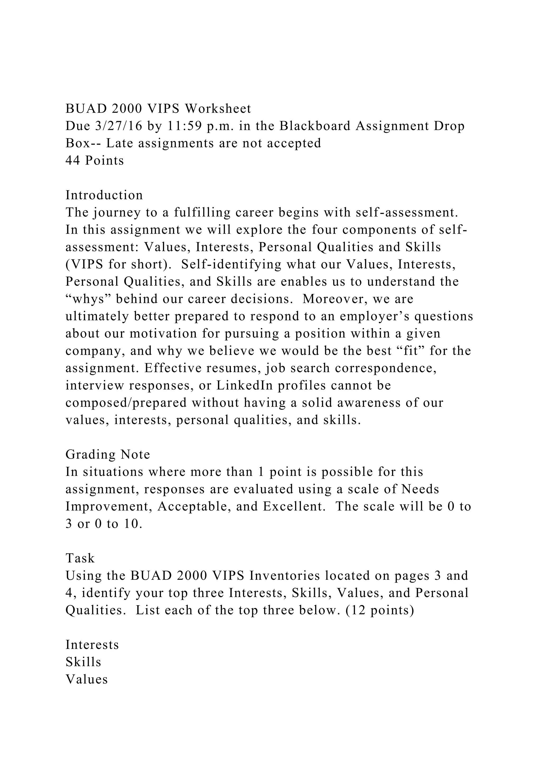 BUAD 2000 VIPS WorksheetDue 32716 by 1159 p.m. in the Blackbo.docx