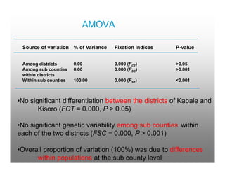 Genetic diversity of common beans as impacted on By farmer variety selection for the management Of bean root rots in south western uganda