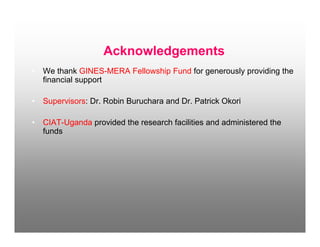 Genetic diversity of common beans as impacted on By farmer variety selection for the management Of bean root rots in south western uganda