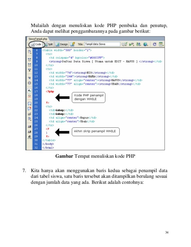 Buat web dgn php mysql dreamweaver