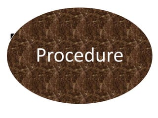 Procedure
Procedure
 