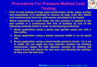 Pipe Leak Testing Methods Principles of Bubble Emission Leak Testing.ppt