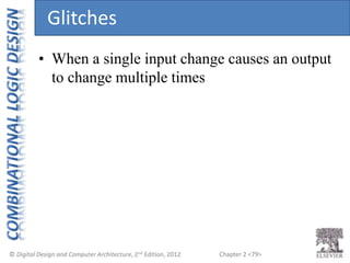Chapter 2 <79>
• When a single input change causes an output
to change multiple times
Glitches
 