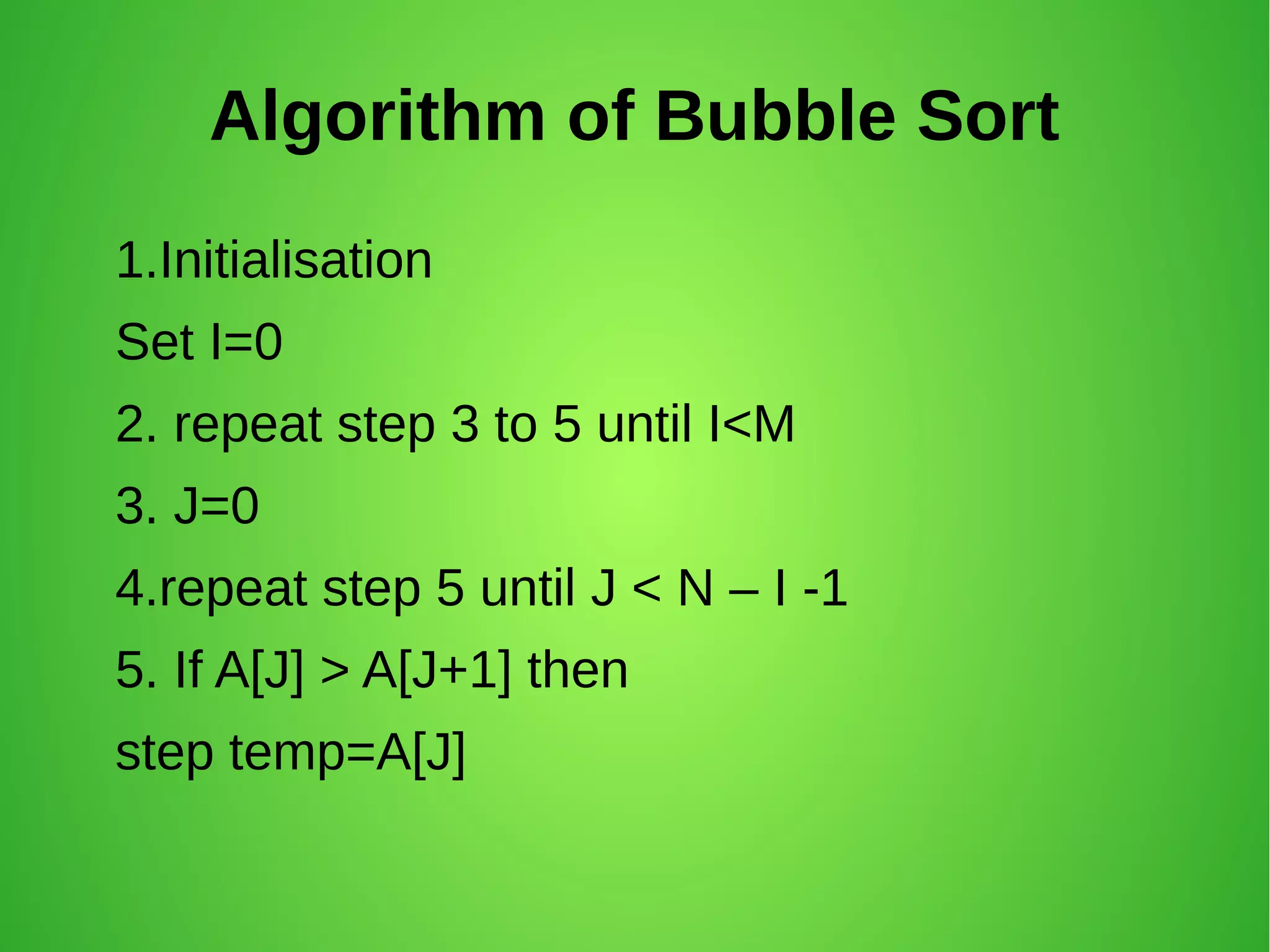 Bubble sort | ODP