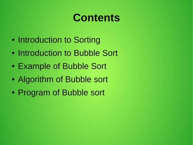 Bubble sort | ODP